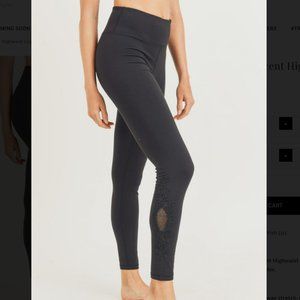 Mono B Black Womans Floral Lace Keyhole Accent Highwaist Leggings S, M, L
